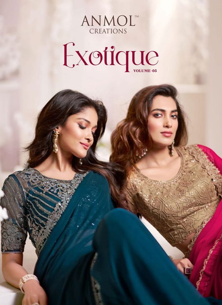 Exotique Vol 5 By Anmol Embroidery Saree Wholesale Online Catalog